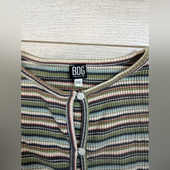 BDG Multicolor Striped Ribbed Top - Picture 2 of 4